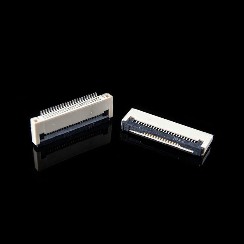 TS-Q024039 Кабельный разъем FPC, шаг контактов 0.5 мм, горизонтальный, откидная фиксация, с нижним расположением контактов