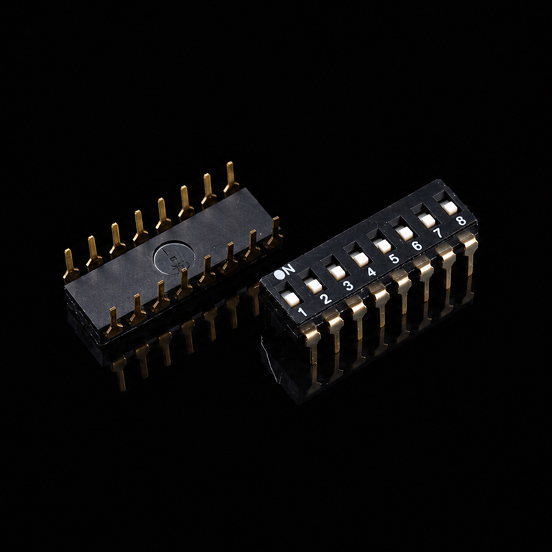 DIP-переключатель TS-I001108, DS-2.54-8P, черный, сквозное отверстие