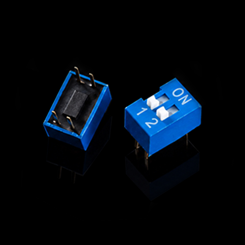 DIP-переключатель TS-U001033, DS-2.54-2P, синий, сквозное отверстие