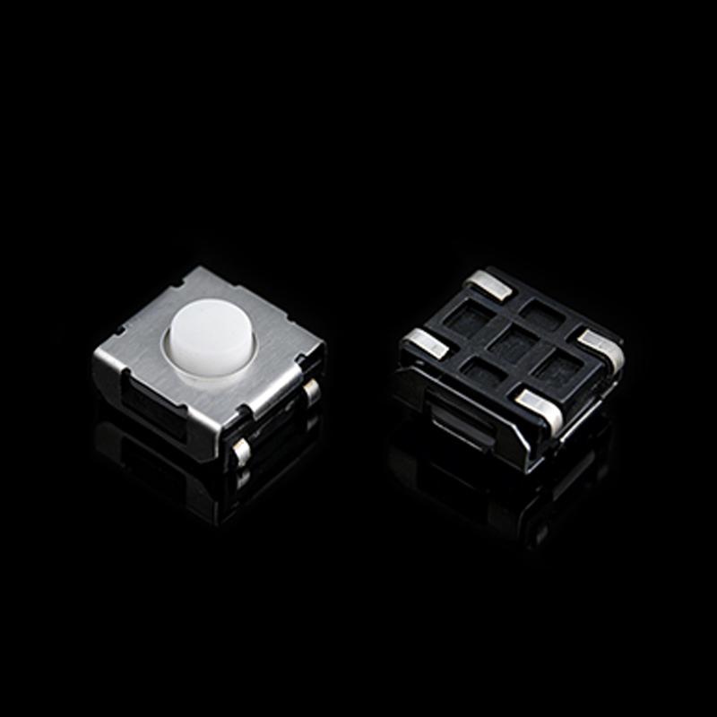 TS-G004185A 6.2×6.2 силиконовый тактильный переключатель с закрытыми выводами и молочно-белым приводным колпачком